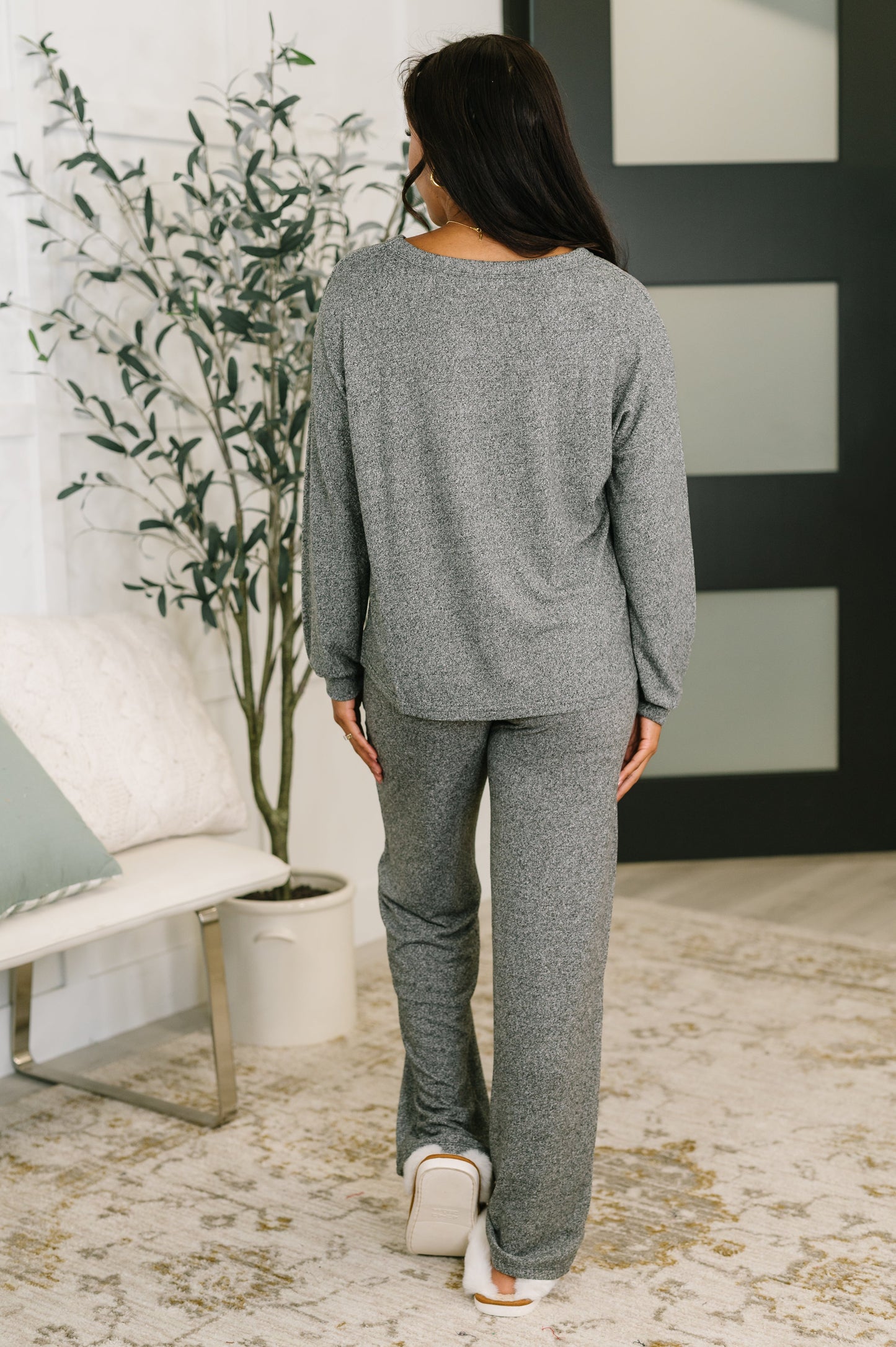 Miss Cozy Top and Bottom Set in Black