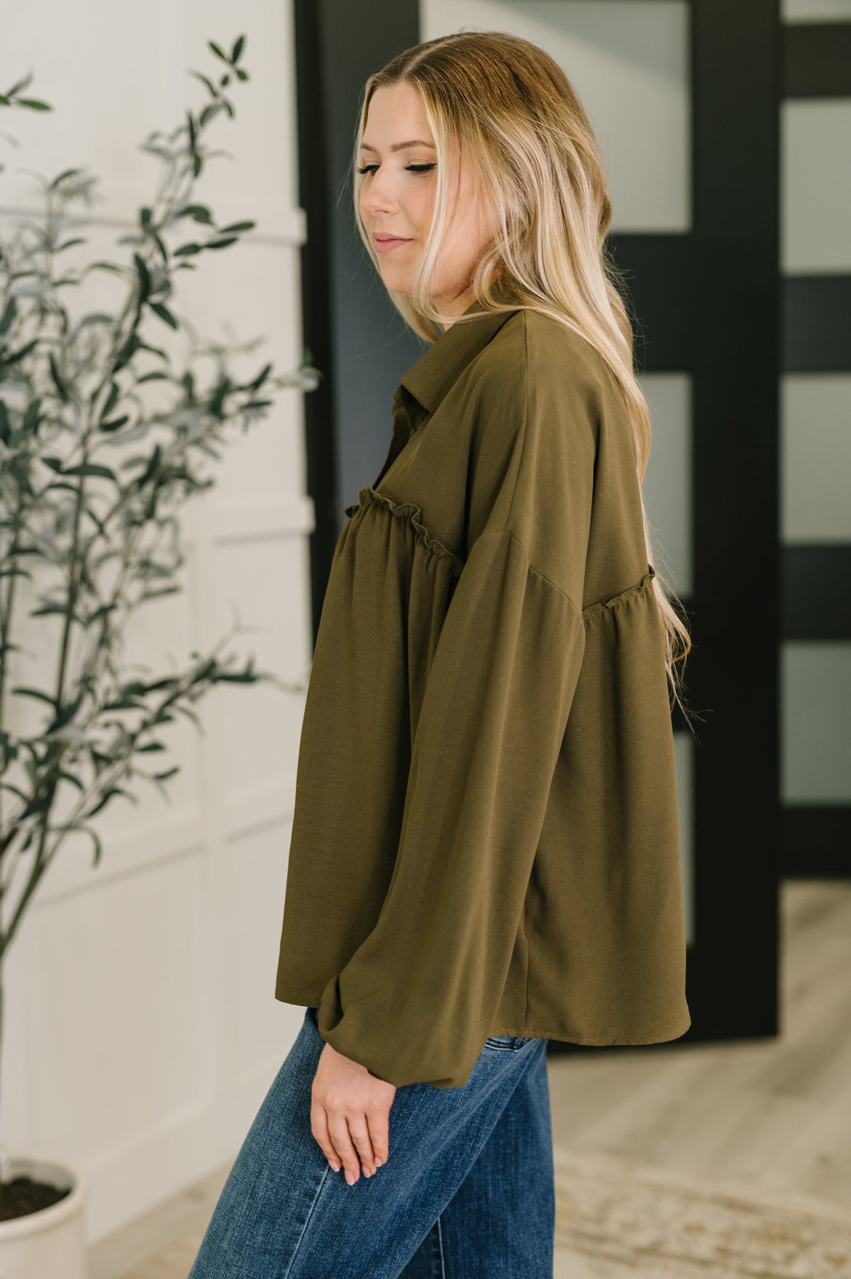Olive You Button Down Blouse