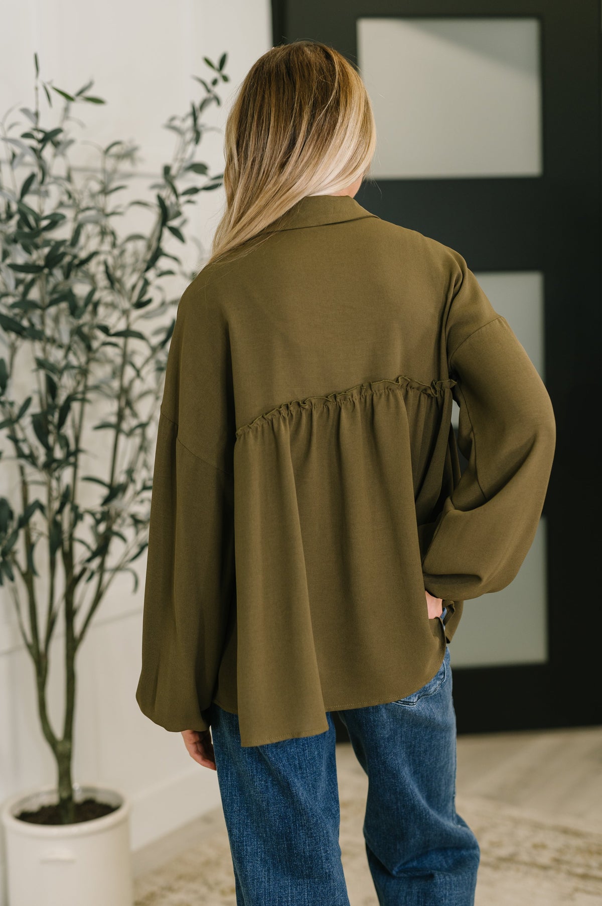 Olive You Button Down Blouse