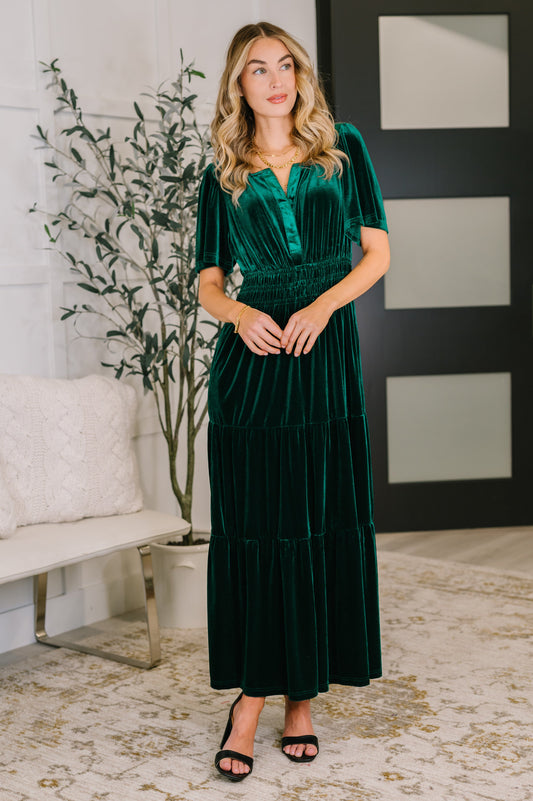 Amara Velvet Tiered Dress