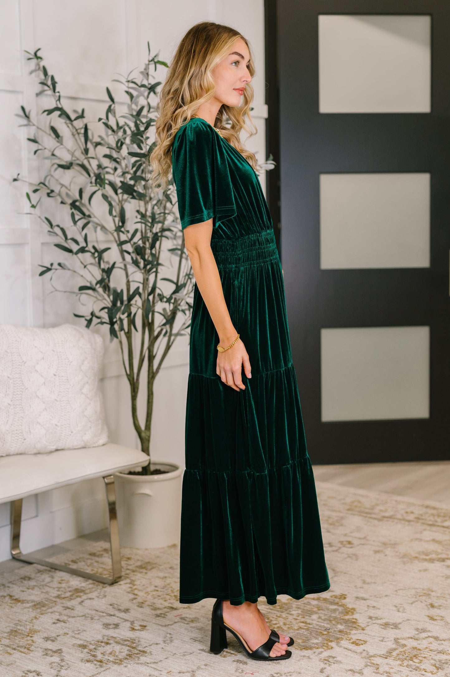 Amara Velvet Tiered Dress