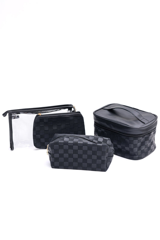 Karson Cosmetic Bags set of 4 in Black