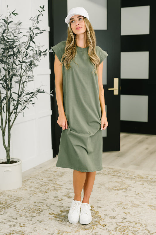 Jamie Casual Dress in Light Olive