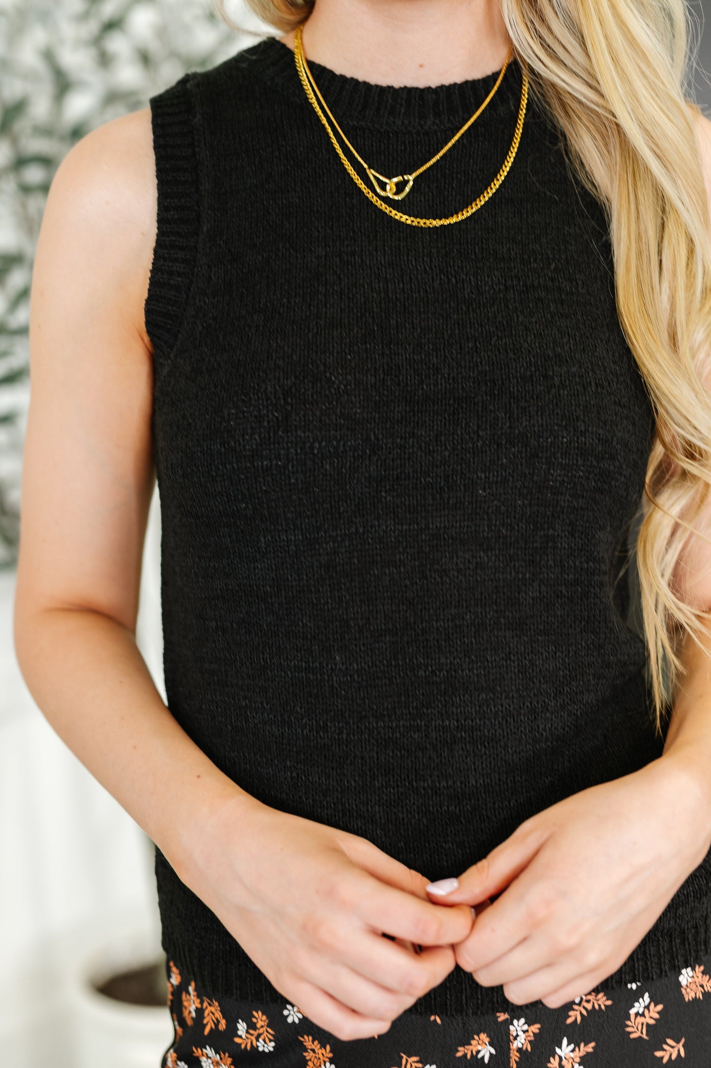 Gina Knit Tank in Black