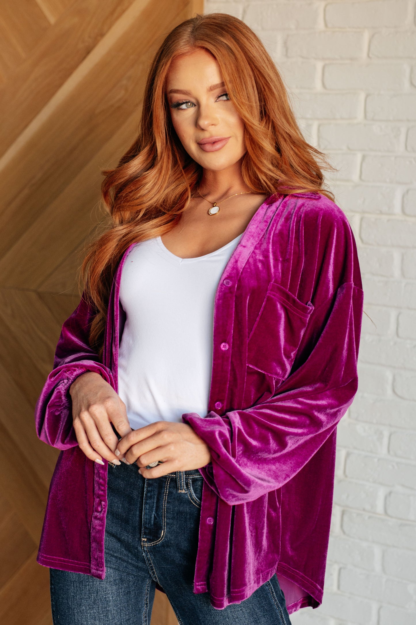 Tanya Velvet Balloon Sleeve Top