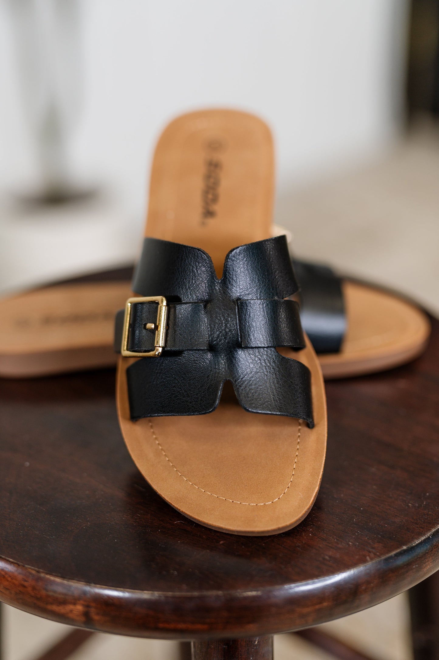 Sula Black Slip on Sandals
