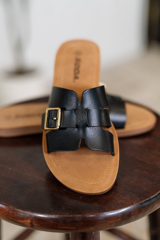 Sula Black Slip on Sandals