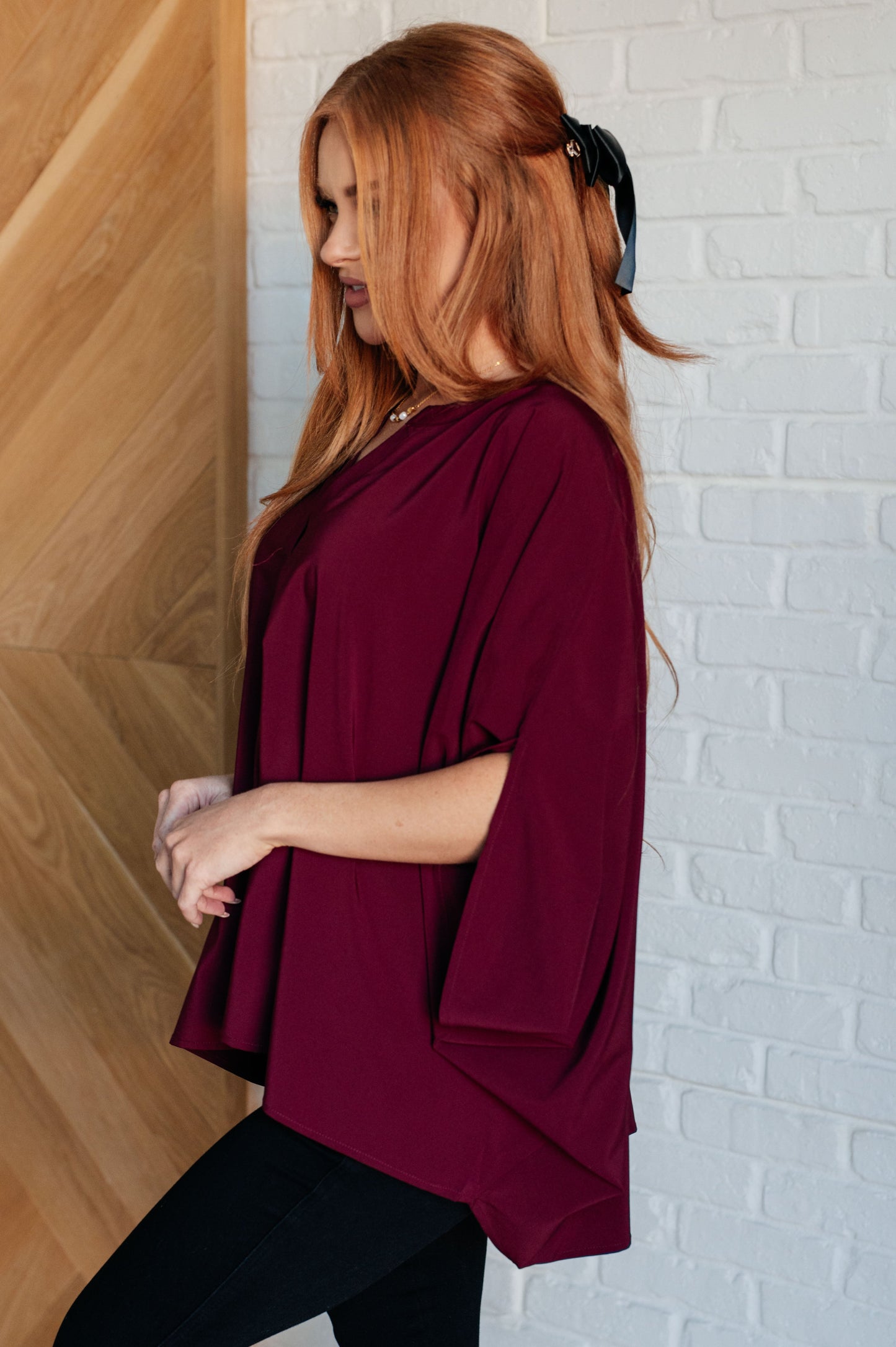 Selene Blouse in Wine