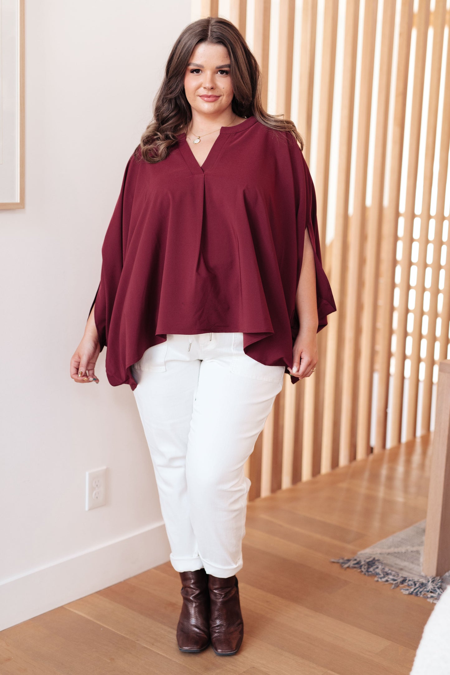 Selene Blouse in Wine