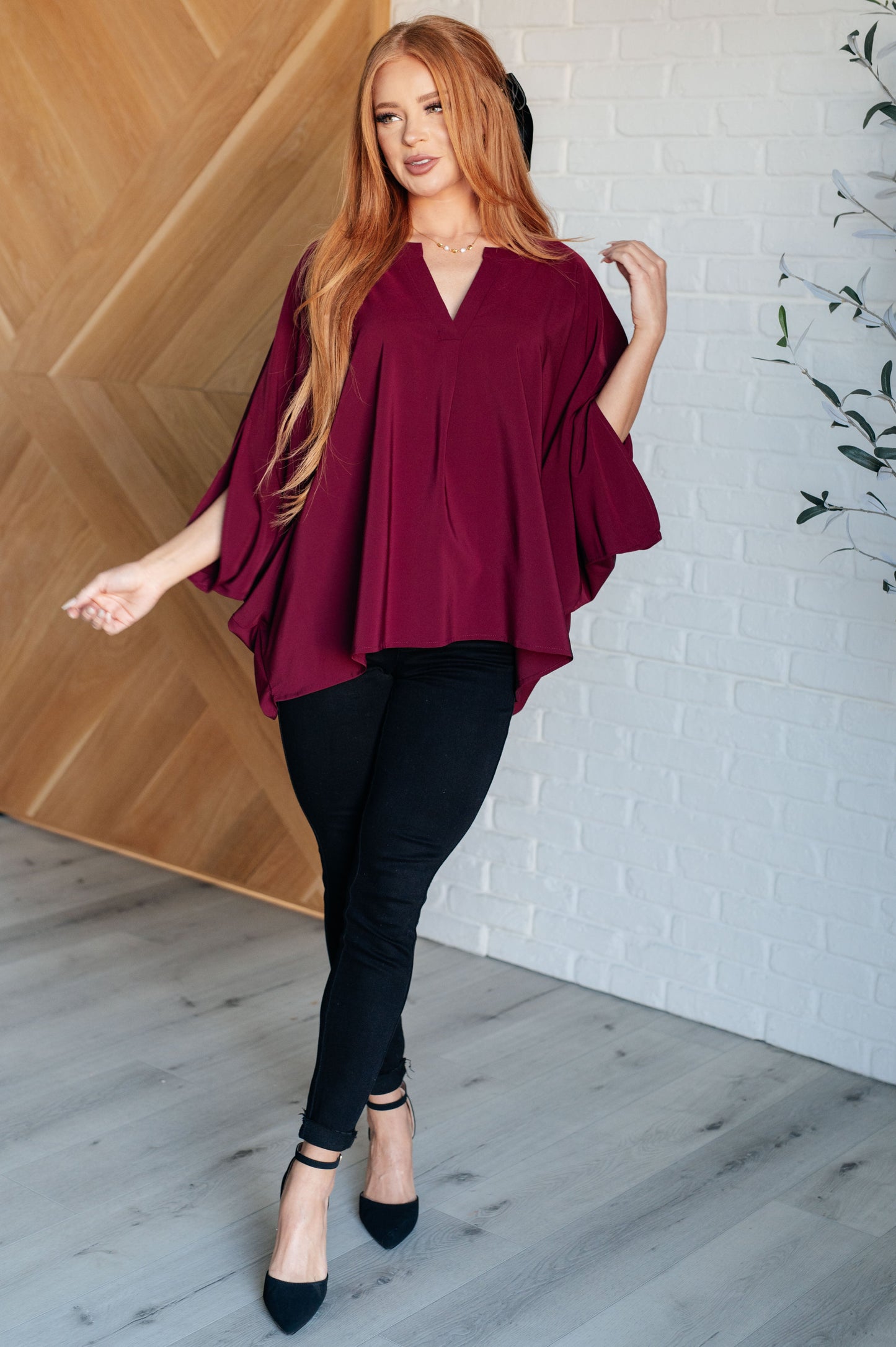 Selene Blouse in Wine