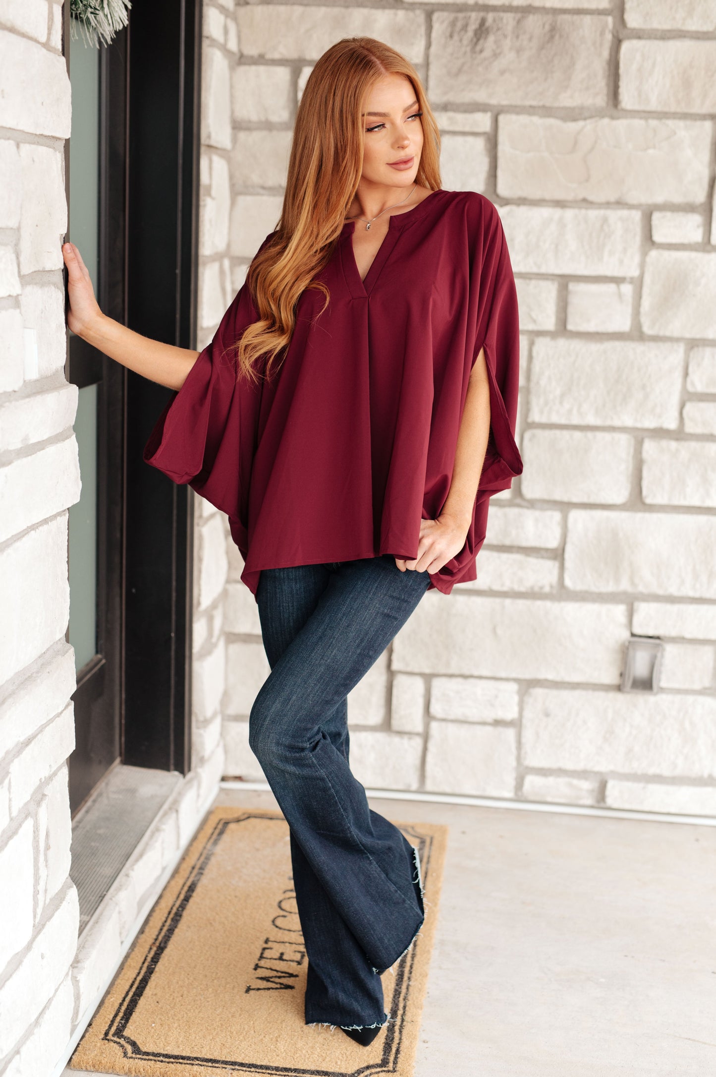 Selene Blouse in Wine