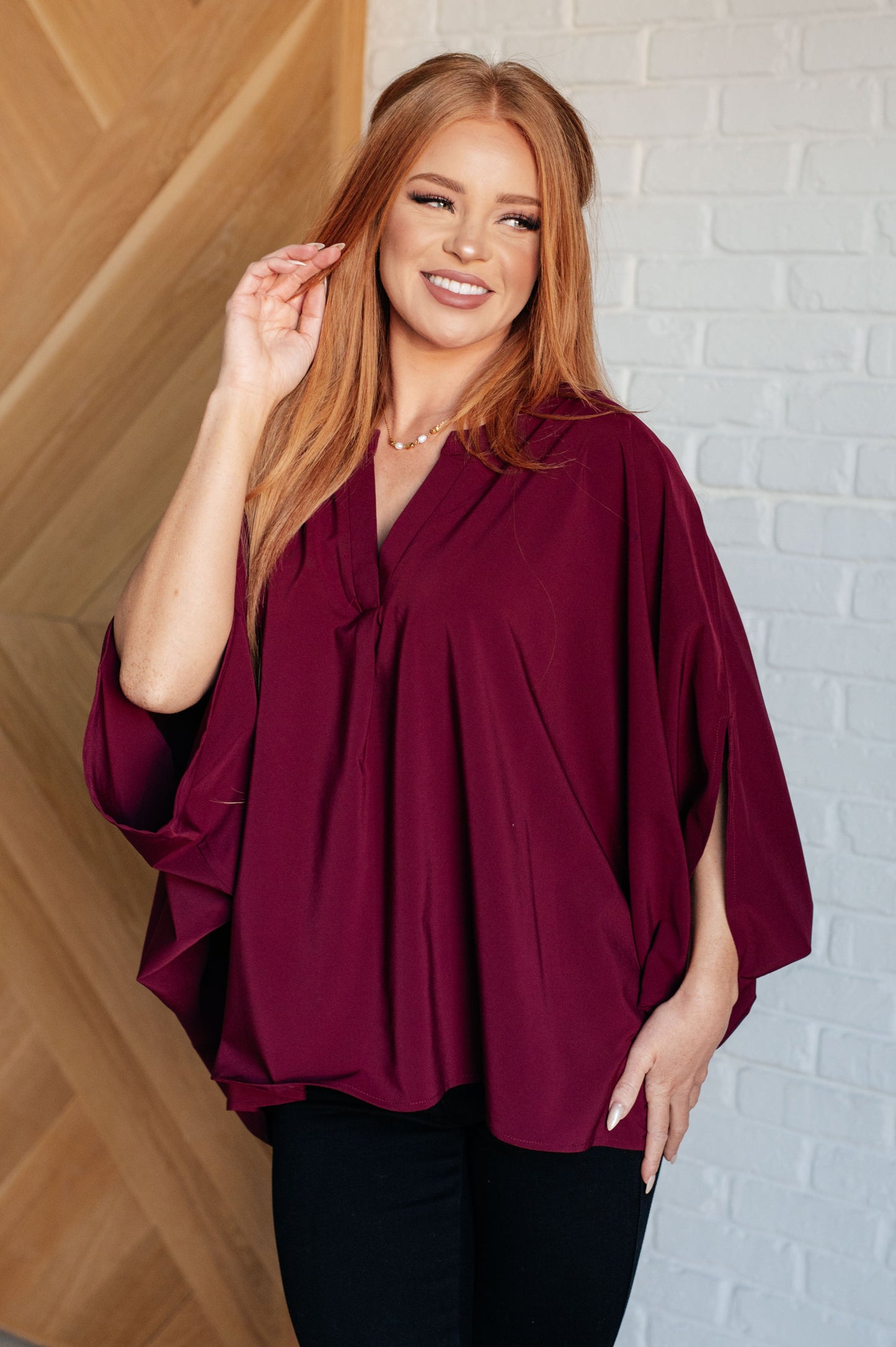 Selene Blouse in Wine