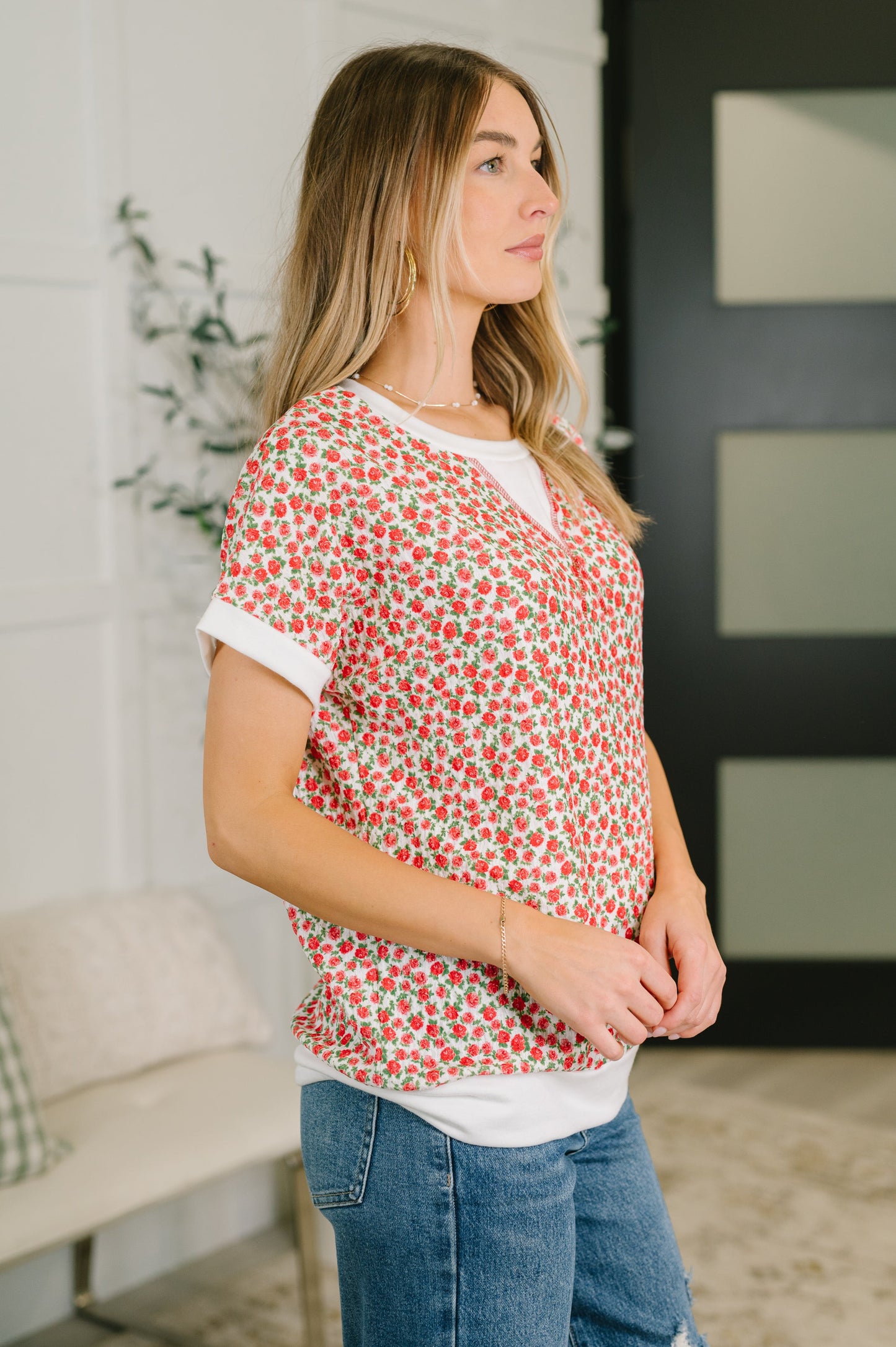 Marlee Relaxed Top in Tomato Red