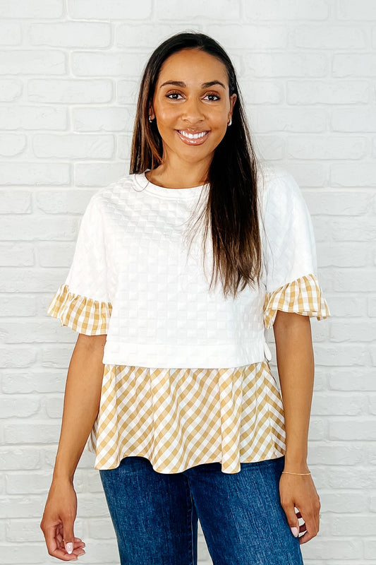 Millie Gingham Print Top