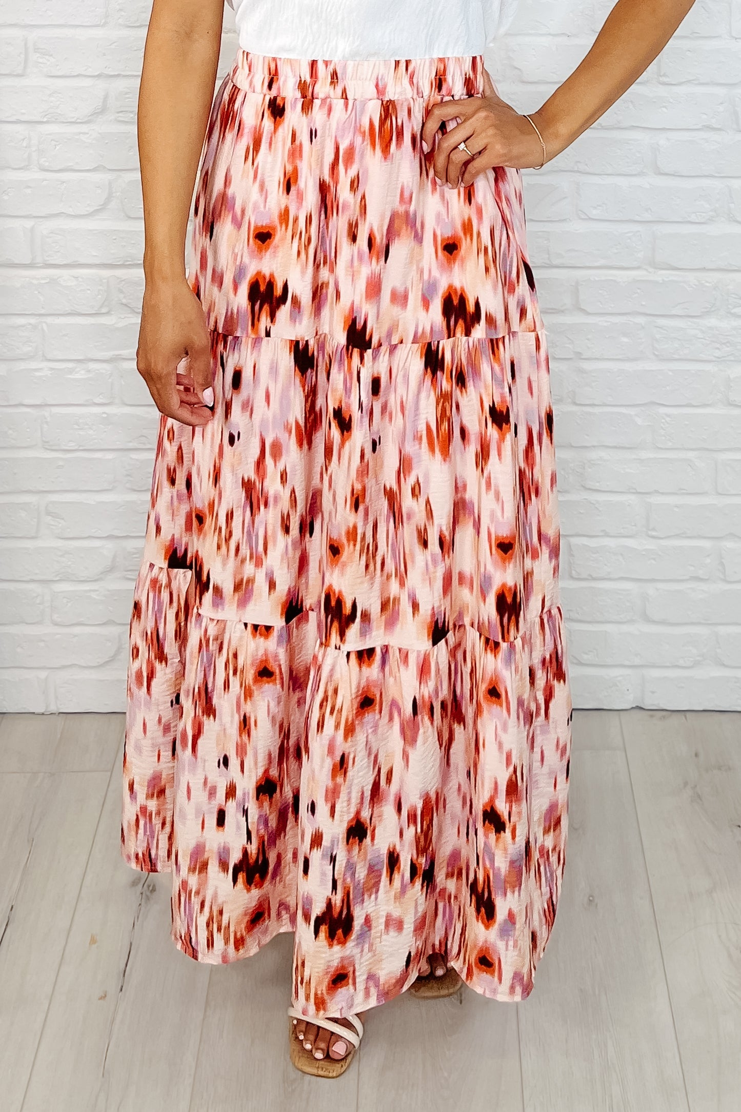 Cora Watercolor Print Maxi Skirt
