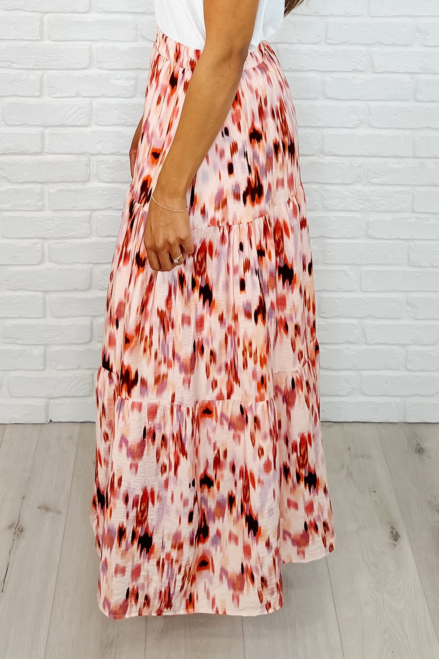 Cora Watercolor Print Maxi Skirt