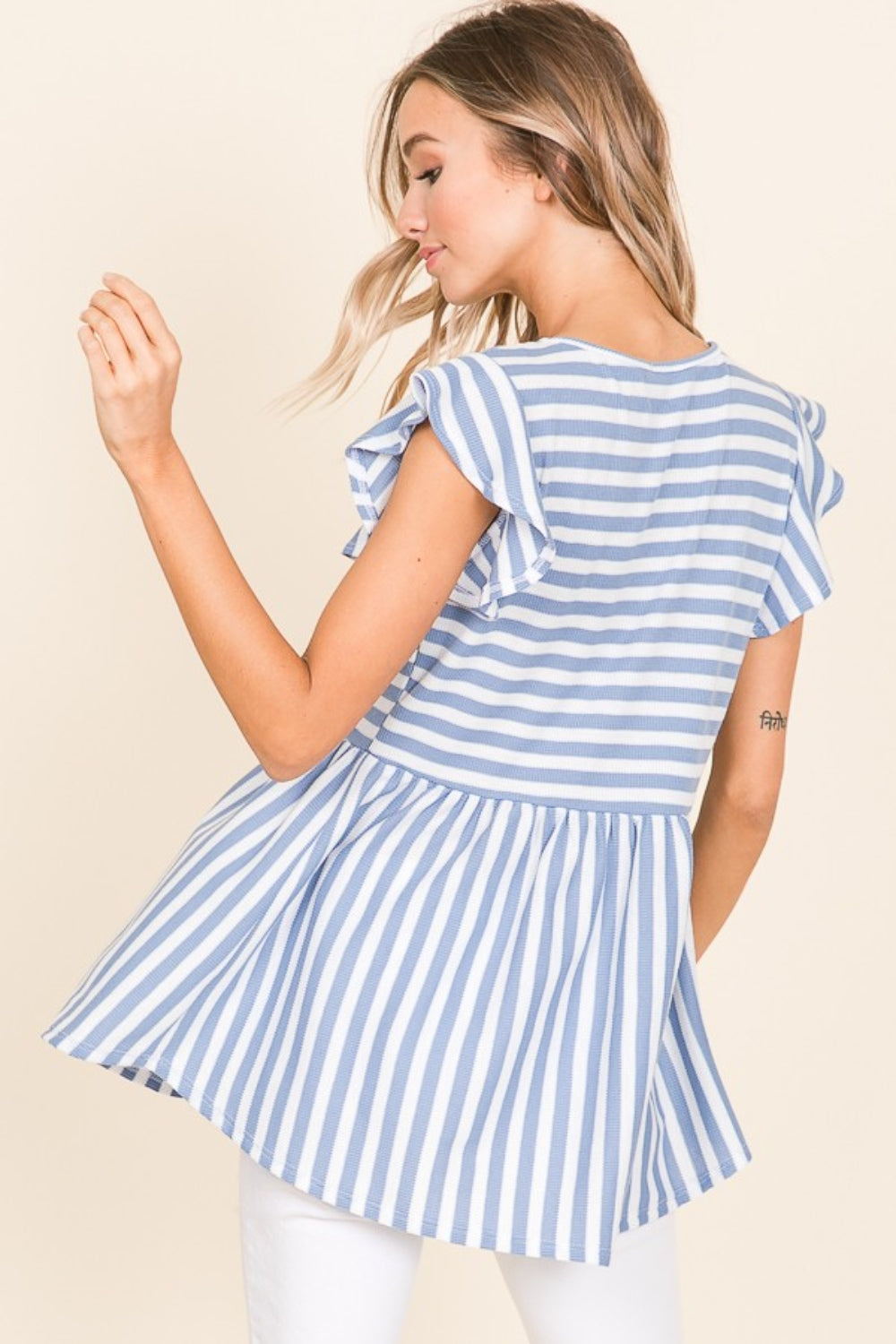 Betsy Striped Round Neck Blouse