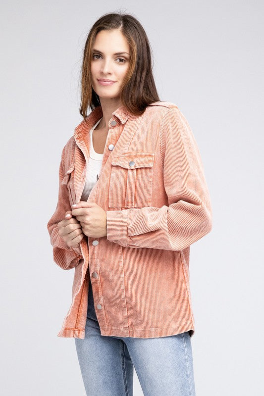 Makenna Corduroy Buttoned Down Jacket