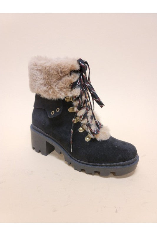 Vianney Fur Combat Booties