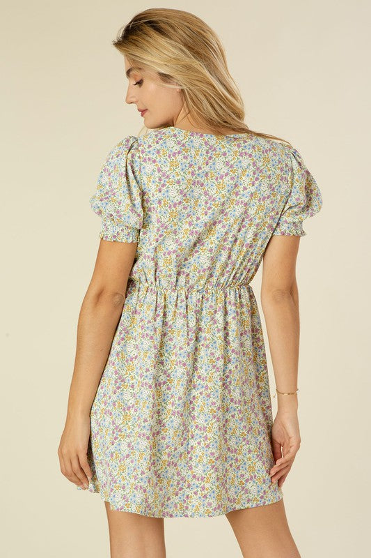 Casey Floral V Neck Dress