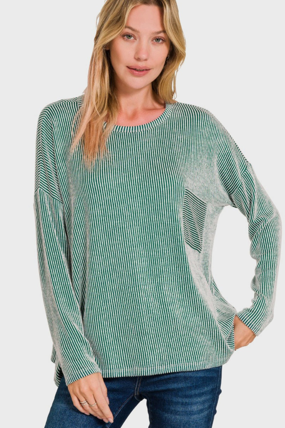 Dani Ribbed Striped Long Sleeve Top