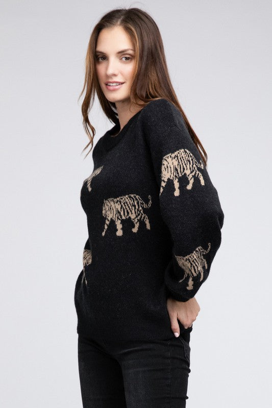 Tiger Tales Patterned Sweater