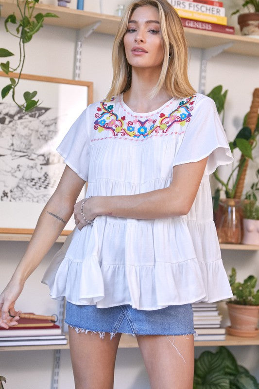 Lucia Embroidered Top