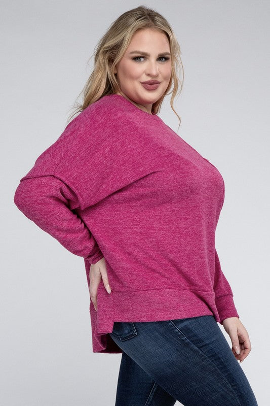 Nalani Brushed Melange Sweater Plus