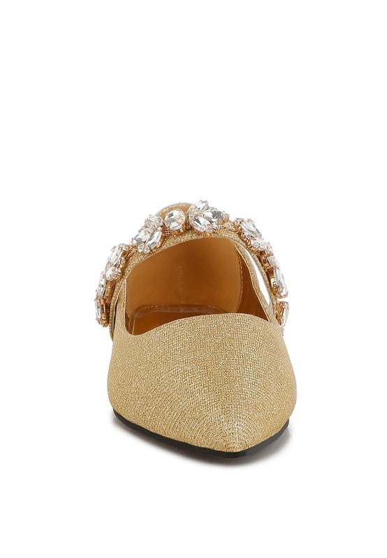 Diamante Brooch Glitter Ballerinas