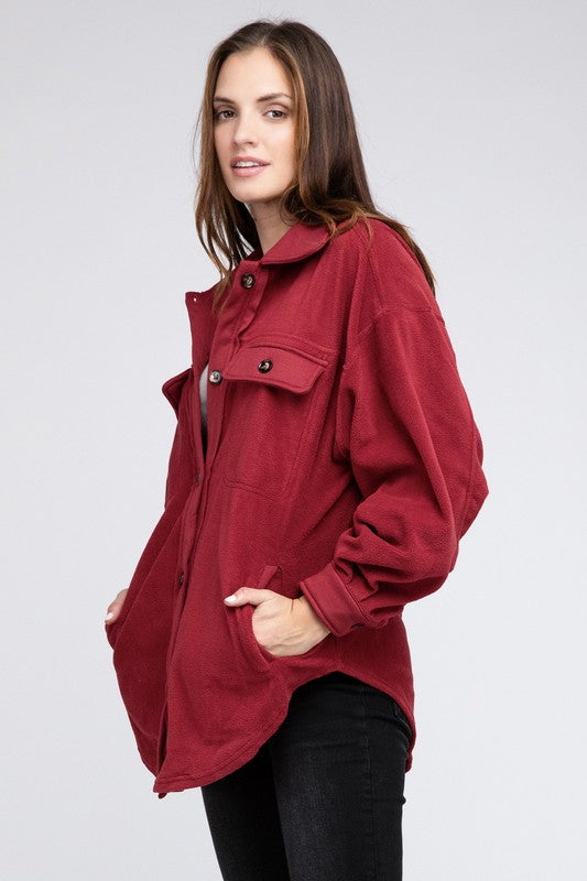 Jilly Fleece Buttoned Down Oversized Jacket