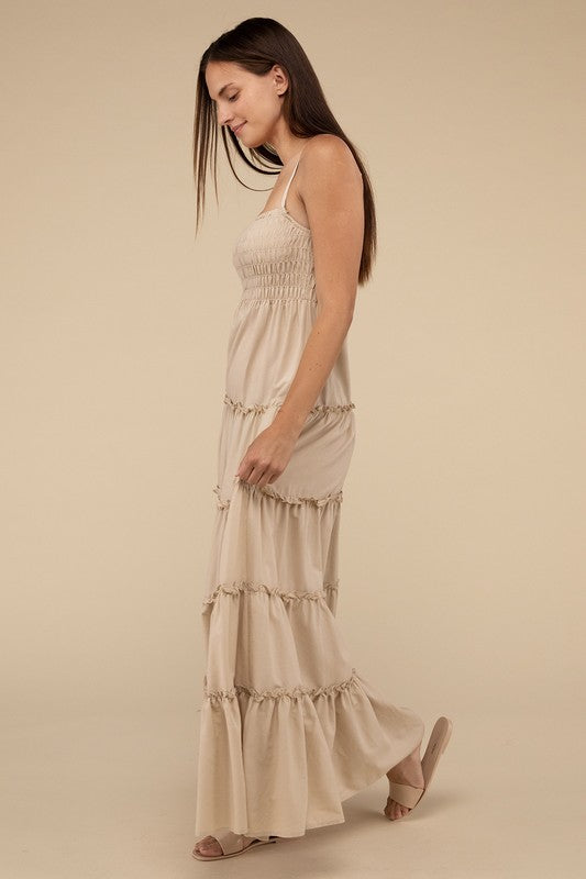 Keri Smocked Top Tiered Maxi Dress