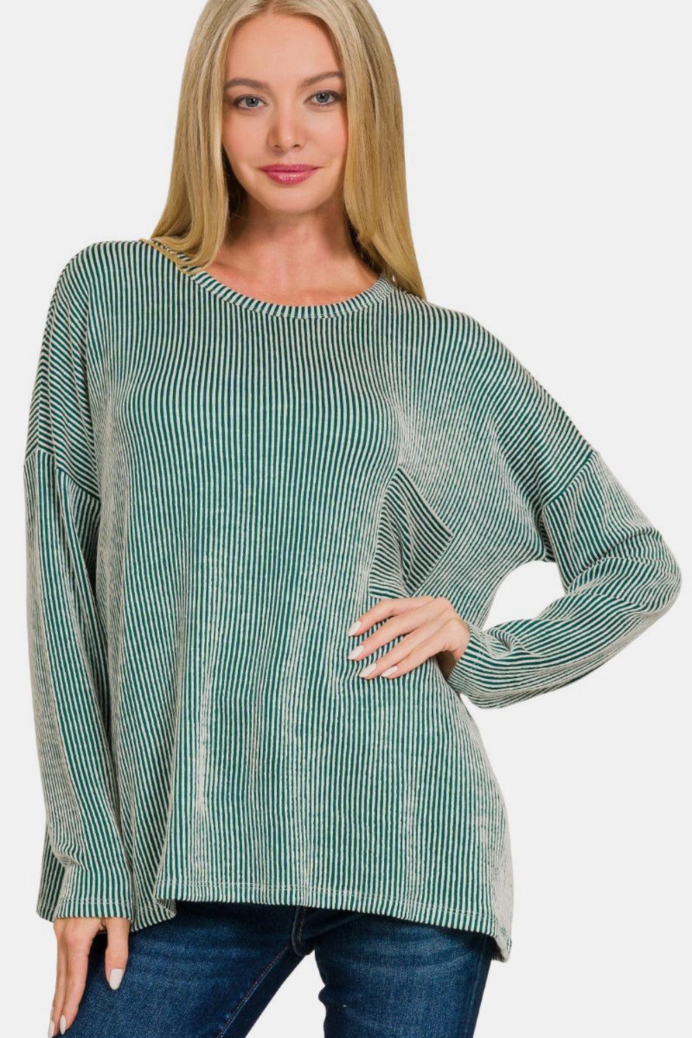 Dani Ribbed Striped Long Sleeve Top