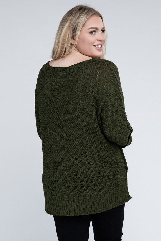 Arlet Crew Neck Knit Sweater Plus