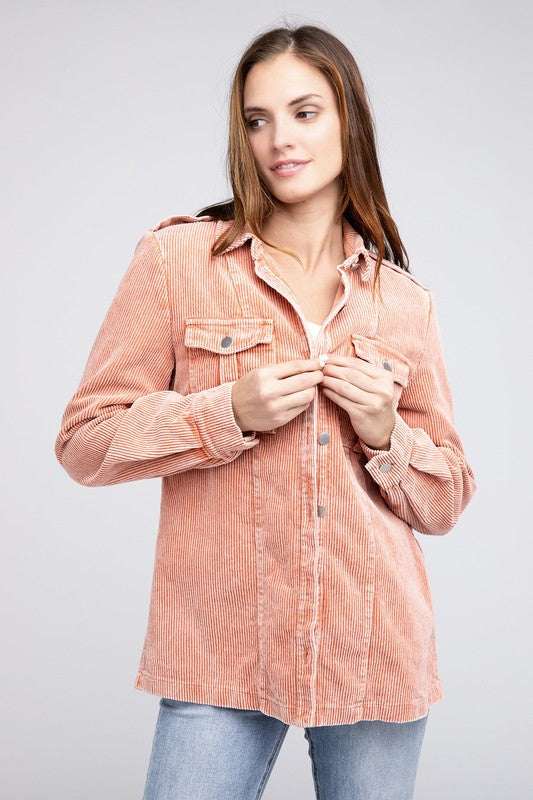 Makenna Corduroy Buttoned Down Jacket