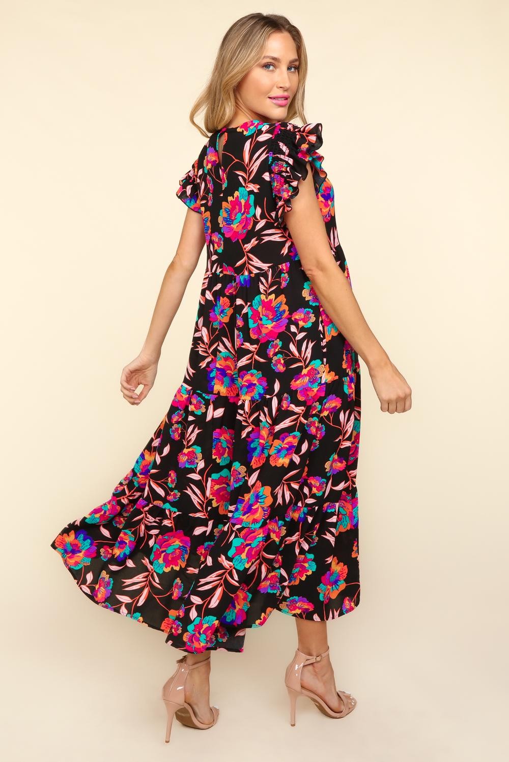 Sophie Printed Cap Sleeve Dress