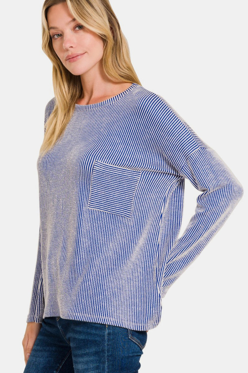 Corina Ribbed Striped Long Sleeve T-Shirt