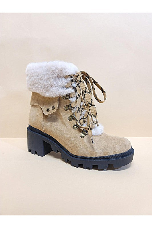 Vianney Fur Combat Booties