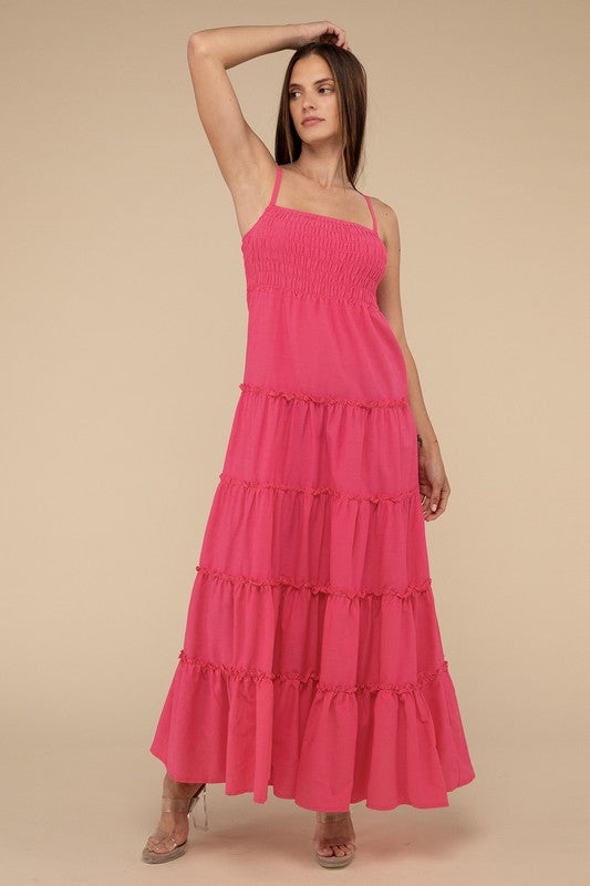 Keri Smocked Top Tiered Maxi Dress