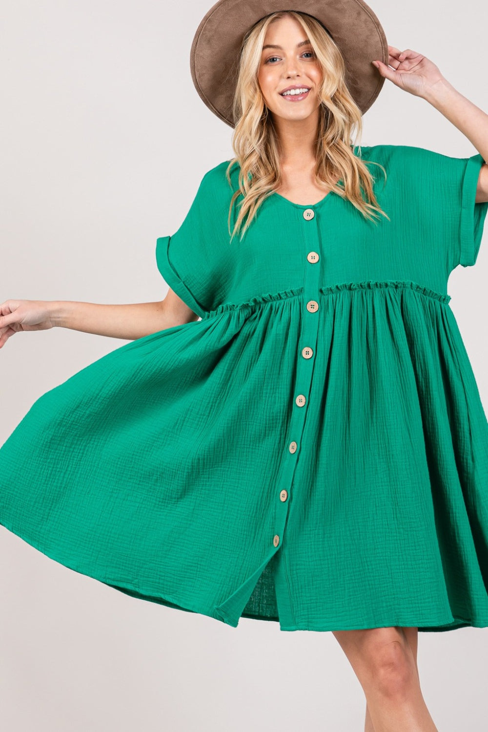 Kami Button Up Short Sleeve Dress