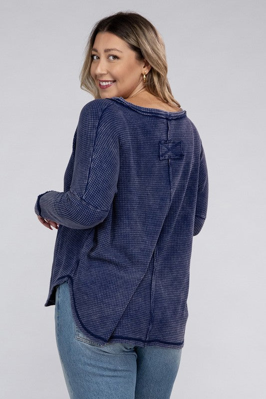 Baby Waffle Oversized Long Sleeve Top Plus