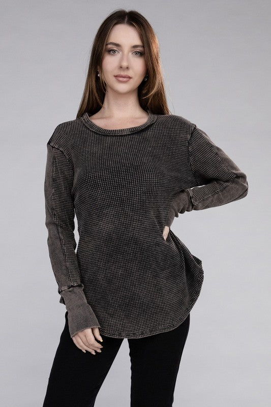 Aubrey Baby Waffle Long Sleeve Top