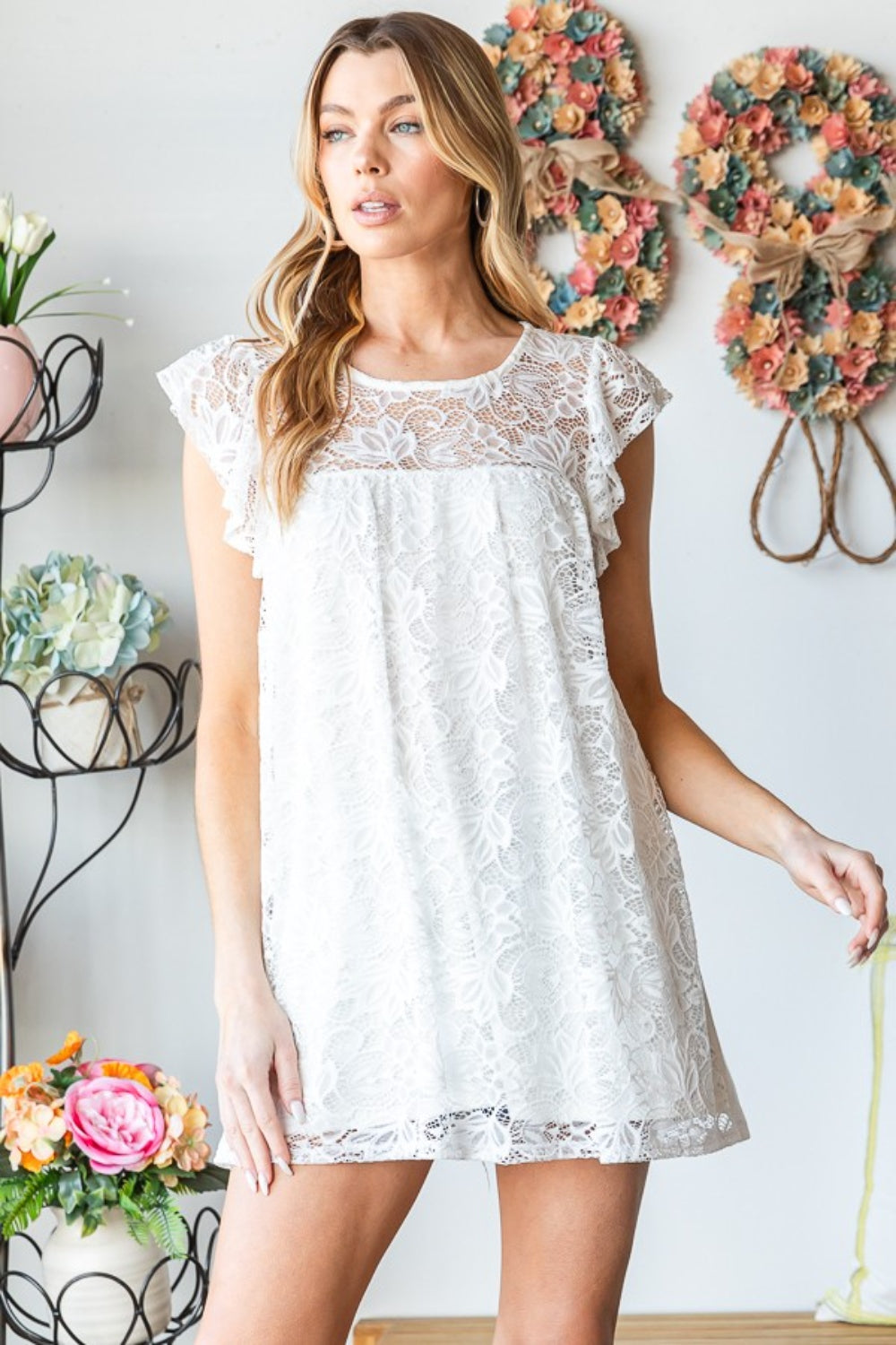 Larsa Cap Sleeve Lace Top