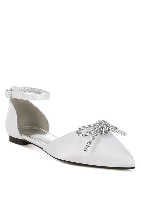 Aleah Rhinestone Bow Flat Sandals