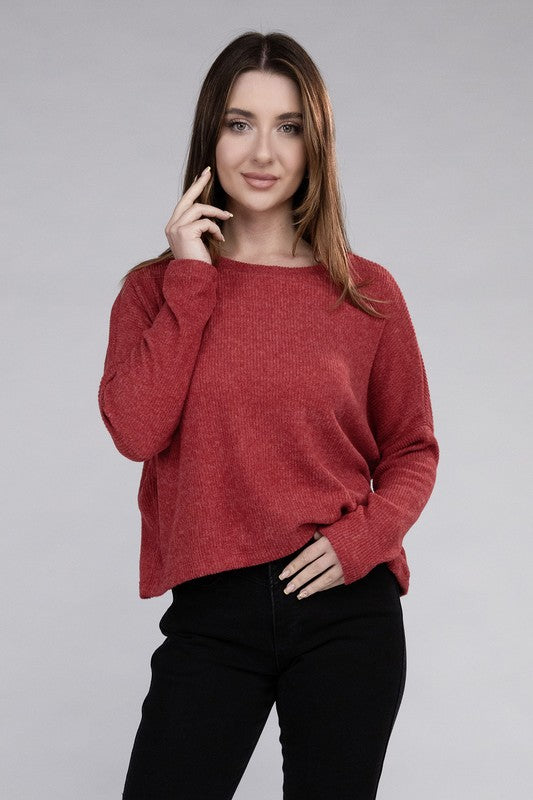 Embry Ribbed Dolman Long Sleeve Sweater