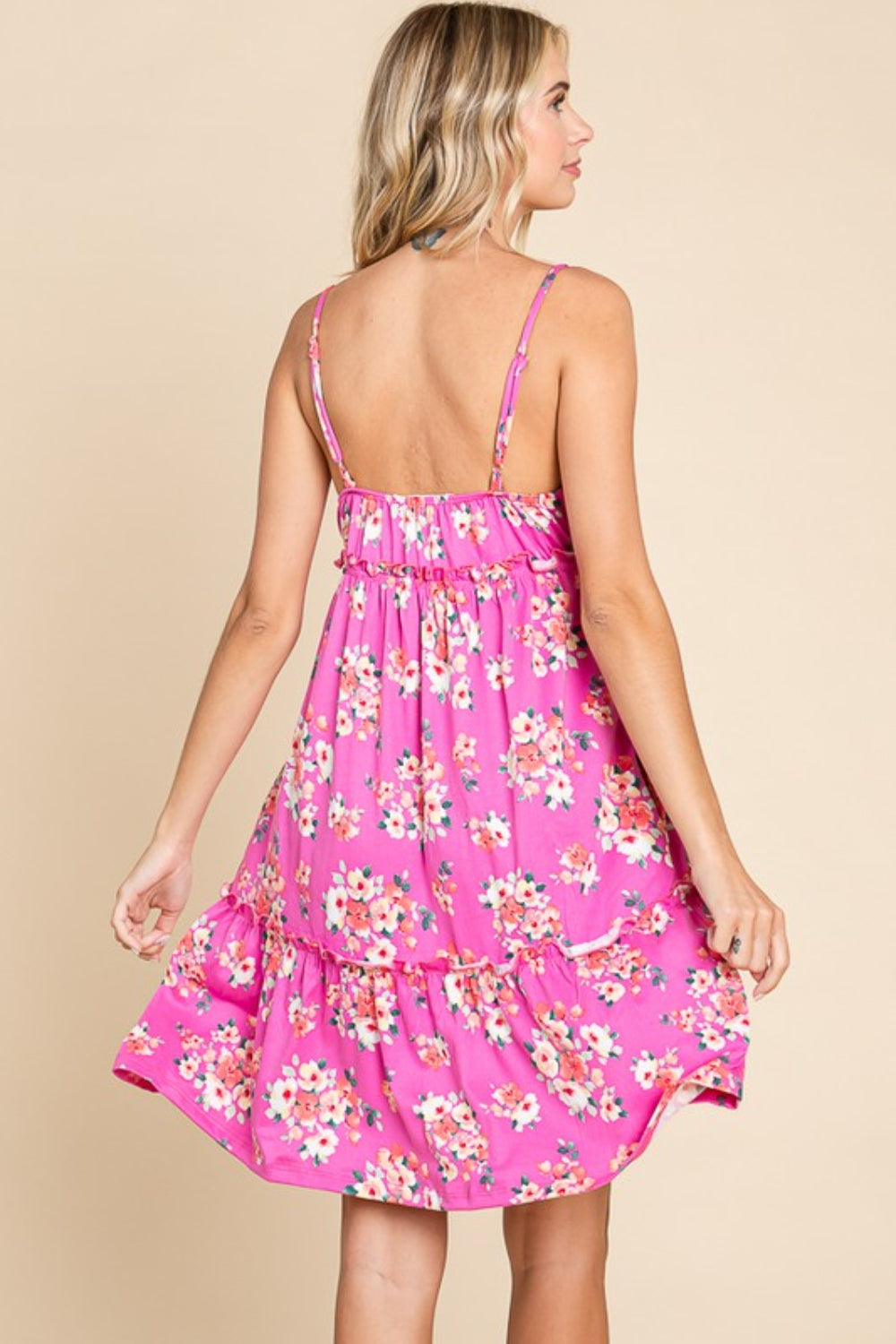 Reesa Floral Ruffled Cami Dress