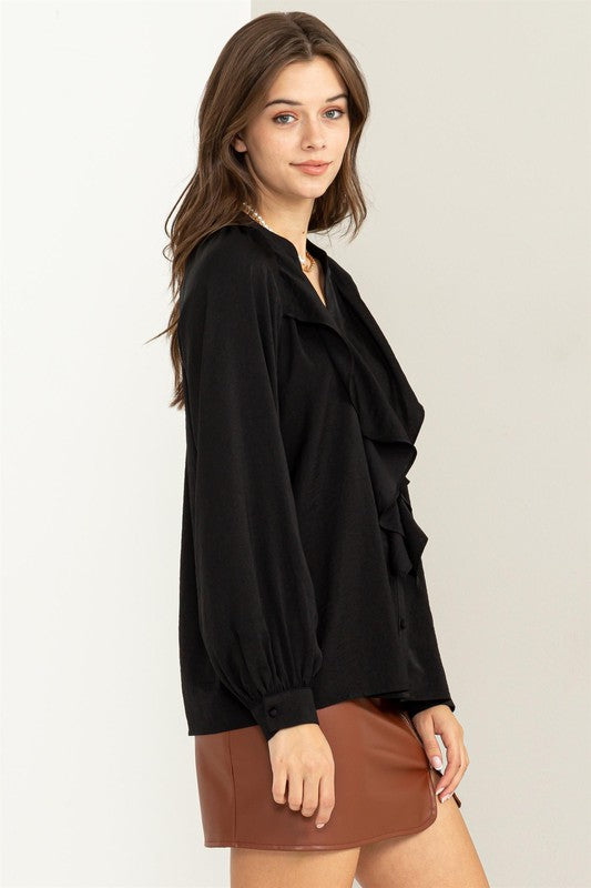 Itzel Long Sleeve Ruffle Blouse