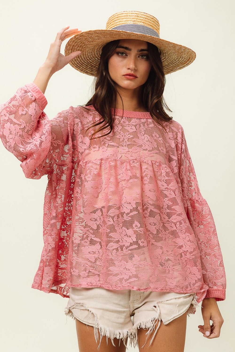 Felice Floral Lace Long Sleeve Top