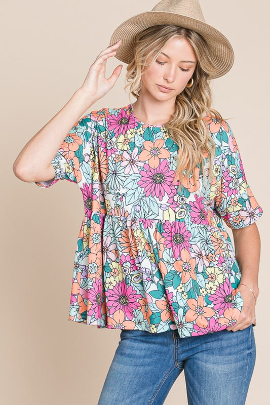 Darcy Floral Short Sleeve Top