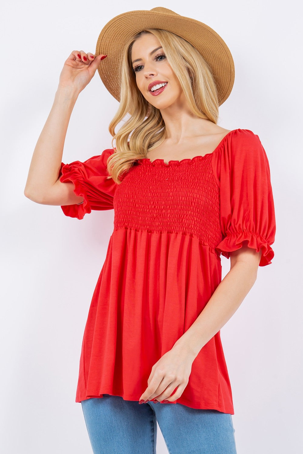 Maddie Ruffle Smocked Blouse