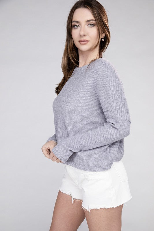 Embry Ribbed Dolman Long Sleeve Sweater